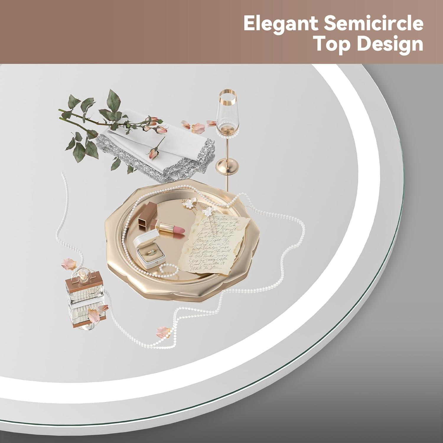 imageHasipu Vanity Mirror with Lights 24quot x 22quot LED Makeup Mirror Lighted Makeup Mirror with Lights Smart Touch Control 3 Colors Dimmable Mirror WhiteWhite