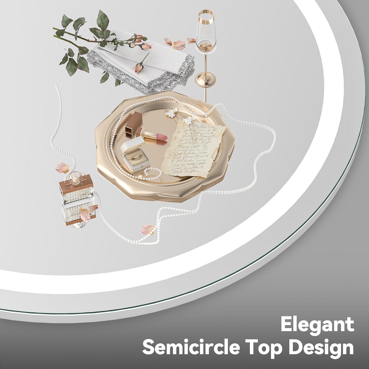 imageHasipu Vanity Mirror with Lights 40quot x 30quot LED Makeup Mirror Lighted Makeup Mirror with Lights Smart Touch Control 3 Colors Dimmable Mirror White