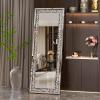 imageFullLength Mirror 6319 with Lights and Crystal Crush Diamond Wall Mounted Hanging Mirror Leaning for Living Room Bedroom