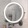 imageHasipu 10Inch Wall Mounted Makeup Mirror with Magnification Rechargeable 3000 mAh Vanity Mirror with Lights Bathroom Mirror with Dimmable Brightness 3 Lighting Modes Extendable Arm ChromeBlack