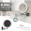 imageHasipu 10Inch Wall Mounted Makeup Mirror with Magnification Rechargeable 3000 mAh Vanity Mirror with Lights Bathroom Mirror with Dimmable Brightness 3 Lighting Modes Extendable Arm ChromeBlack