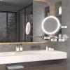 imageHasipu 10Inch Wall Mounted Makeup Mirror with Magnification Rechargeable 3000 mAh Vanity Mirror with Lights Bathroom Mirror with Dimmable Brightness 3 Lighting Modes Extendable Arm ChromeNickel