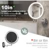 imageHasipu 10Inch Wall Mounted Makeup Mirror with Magnification Rechargeable 3000 mAh Vanity Mirror with Lights Bathroom Mirror with Dimmable Brightness 3 Lighting Modes Extendable Arm ChromeNickel