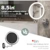 imageHasipu 10Inch Wall Mounted Makeup Mirror with Magnification Rechargeable 3000 mAh Vanity Mirror with Lights Bathroom Mirror with Dimmable Brightness 3 Lighting Modes Extendable Arm ChromeNickel