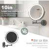 imageHasipu 10Inch Wall Mounted Makeup Mirror with Magnification Rechargeable 3000 mAh Vanity Mirror with Lights Bathroom Mirror with Dimmable Brightness 3 Lighting Modes Extendable Arm ChromeBlack