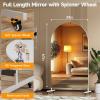 imageHasipu 67quot x 40quot Arched LED Rolling Gym Mirror with Wheels Dimmable Lighted Body Mirror with 3 Color Temperatures ampamp Adjustable Brightness for Bedroom Yoga Studio ampamp Home GymWhite