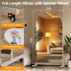 imageHasipu 67quot x 40quot Arched LED Rolling Gym Mirror with Wheels Dimmable Lighted Body Mirror with 3 Color Temperatures ampamp Adjustable Brightness for Bedroom Yoga Studio ampamp Home GymWhite
