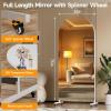 imageHasipu 67quot x 40quot Arched LED Rolling Gym Mirror with Wheels Dimmable Lighted Body Mirror with 3 Color Temperatures ampamp Adjustable Brightness for Bedroom Yoga Studio ampamp Home GymWhite