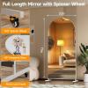 imageHasipu 67quot x 40quot Arched LED Rolling Gym Mirror with Wheels Dimmable Lighted Body Mirror with 3 Color Temperatures ampamp Adjustable Brightness for Bedroom Yoga Studio ampamp Home GymWhite