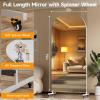 imageHasipu 67quot x 40quot Arched LED Rolling Gym Mirror with Wheels Dimmable Lighted Body Mirror with 3 Color Temperatures ampamp Adjustable Brightness for Bedroom Yoga Studio ampamp Home GymWhite
