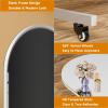 imageHasipu 67quot x 40quot Arched LED Rolling Gym Mirror with Wheels Dimmable Lighted Body Mirror with 3 Color Temperatures ampamp Adjustable Brightness for Bedroom Yoga Studio ampamp Home GymWhite