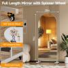 imageHasipu 67quot x 40quot Arched LED Rolling Gym Mirror with Wheels Dimmable Lighted Body Mirror with 3 Color Temperatures ampamp Adjustable Brightness for Bedroom Yoga Studio ampamp Home GymWhite