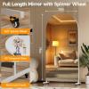 imageHasipu 67quot x 40quot Arched LED Rolling Gym Mirror with Wheels Dimmable Lighted Body Mirror with 3 Color Temperatures ampamp Adjustable Brightness for Bedroom Yoga Studio ampamp Home GymWhite