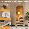 imageHasipu 67quot x 40quot Arched LED Rolling Gym Mirror with Wheels Dimmable Lighted Body Mirror with 3 Color Temperatures ampamp Adjustable Brightness for Bedroom Yoga Studio ampamp Home GymWhite