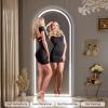 imageHasipu 95quot X 40quot Full Length Mirror with Lights White Frame Arch Led Mirror Full Length and 3 Colors Temperatures ampamp Brightness AdjustableLight Up Mirror Full Body for Bedroom Cloakroom Living RoomBlack