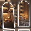 imageHasipu 95quot X 40quot Full Length Mirror with Lights White Frame Arch Led Mirror Full Length and 3 Colors Temperatures ampamp Brightness AdjustableLight Up Mirror Full Body for Bedroom Cloakroom Living RoomBlack