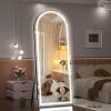 imageHasipu 95quot X 40quot Full Length Mirror with Lights White Frame Arch Led Mirror Full Length and 3 Colors Temperatures ampamp Brightness AdjustableLight Up Mirror Full Body for Bedroom Cloakroom Living RoomBlack