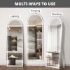imageHasipu 95quot X 40quot Full Length Mirror with Lights White Frame Arch Led Mirror Full Length and 3 Colors Temperatures ampamp Brightness AdjustableLight Up Mirror Full Body for Bedroom Cloakroom Living RoomWhite