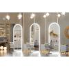imageHasipu 95quot X 40quot Full Length Mirror with Lights White Frame Arch Led Mirror Full Length and 3 Colors Temperatures ampamp Brightness AdjustableLight Up Mirror Full Body for Bedroom Cloakroom Living RoomWhite