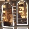 imageHasipu 95quot X 40quot Full Length Mirror with Lights White Frame Arch Led Mirror Full Length and 3 Colors Temperatures ampamp Brightness AdjustableLight Up Mirror Full Body for Bedroom Cloakroom Living RoomWhite