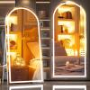imageHasipu 95quot X 40quot Full Length Mirror with Lights White Frame Arch Led Mirror Full Length and 3 Colors Temperatures ampamp Brightness AdjustableLight Up Mirror Full Body for Bedroom Cloakroom Living RoomWhite