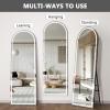 imageHasipu 95quot X 40quot Full Length Mirror with Lights White Frame Arch Led Mirror Full Length and 3 Colors Temperatures ampamp Brightness AdjustableLight Up Mirror Full Body for Bedroom Cloakroom Living RoomBlack