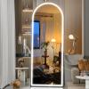 imageHasipu 95quot X 40quot Full Length Mirror with Lights White Frame Arch Led Mirror Full Length and 3 Colors Temperatures ampamp Brightness AdjustableLight Up Mirror Full Body for Bedroom Cloakroom Living RoomBlack