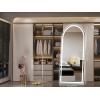 imageHasipu 95quot X 40quot Full Length Mirror with Lights White Frame Arch Led Mirror Full Length and 3 Colors Temperatures ampamp Brightness AdjustableLight Up Mirror Full Body for Bedroom Cloakroom Living RoomWhite