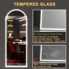 imageHasipu 95quot X 40quot Full Length Mirror with Lights White Frame Arch Led Mirror Full Length and 3 Colors Temperatures ampamp Brightness AdjustableLight Up Mirror Full Body for Bedroom Cloakroom Living RoomBlack