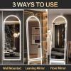 imageHasipu 95quot X 40quot Full Length Mirror with Lights White Frame Arch Led Mirror Full Length and 3 Colors Temperatures ampamp Brightness AdjustableLight Up Mirror Full Body for Bedroom Cloakroom Living RoomWhite