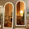 imageHasipu 95quot X 40quot Full Length Mirror with Lights White Frame Arch Led Mirror Full Length and 3 Colors Temperatures ampamp Brightness AdjustableLight Up Mirror Full Body for Bedroom Cloakroom Living RoomBlack
