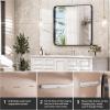 imageHasipu Black Bathroom Over Sink Mirror 41x21 Inch Rounded Rectangle Vanity Mirror Metal Framed Wall Mirrors AntiRust Surface Mount Hangs Horizontal or VerticalBlack