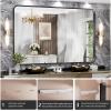 imageHasipu Black Bathroom Over Sink Mirror 41x21 Inch Rounded Rectangle Vanity Mirror Metal Framed Wall Mirrors AntiRust Surface Mount Hangs Horizontal or VerticalBlack