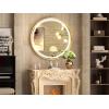 imageHasipu Black Bathroom Over Sink Mirror 41x21 Inch Rounded Rectangle Vanity Mirror Metal Framed Wall Mirrors AntiRust Surface Mount Hangs Horizontal or VerticalGold Led