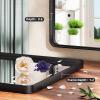 imageHasipu Black Bathroom Over Sink Mirror 41x21 Inch Rounded Rectangle Vanity Mirror Metal Framed Wall Mirrors AntiRust Surface Mount Hangs Horizontal or VerticalBlack