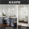 imageHasipu Black Bathroom Over Sink Mirror 41x21 Inch Rounded Rectangle Vanity Mirror Metal Framed Wall Mirrors AntiRust Surface Mount Hangs Horizontal or VerticalSilver