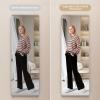 imageHasipu Door Mirror Full Length 51 x 16 Inch Full Body Wall Mirror Over The Door Hanging Mirror for Bedroom Living Room CloakroomBlack