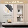 imageHasipu Door Mirror Full Length 51 x 16 Inch Full Body Wall Mirror Over The Door Hanging Mirror for Bedroom Living Room CloakroomBlack