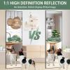 imageHasipu Door Mirror Full Length 51 x 16 Inch Full Body Wall Mirror Over The Door Hanging Mirror for Bedroom Living Room CloakroomBlack