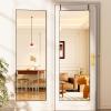 imageHasipu Door Mirror Full Length 51 x 16 Inch Full Body Wall Mirror Over The Door Hanging Mirror for Bedroom Living Room CloakroomBlack