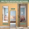 imageHasipu Door Mirror Full Length 51 x 16 Inch Full Body Wall Mirror Over The Door Hanging Mirror for Bedroom Living Room CloakroomBlack