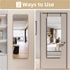 imageHasipu Door Mirror Full Length 51 x 16 Inch Full Body Wall Mirror Over The Door Hanging Mirror for Bedroom Living Room CloakroomBlack