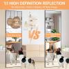 imageHasipu Door Mirror Full Length 51 x 16 Inch Full Body Wall Mirror Over The Door Hanging Mirror for Bedroom Living Room CloakroomBlack