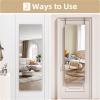 imageHasipu Door Mirror Full Length 51 x 16 Inch Full Body Wall Mirror Over The Door Hanging Mirror for Bedroom Living Room CloakroomWhite