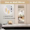 imageHasipu Door Mirror Full Length 51 x 16 Inch Full Body Wall Mirror Over The Door Hanging Mirror for Bedroom Living Room CloakroomWhite