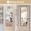 imageHasipu Door Mirror Full Length 51 x 16 Inch Full Body Wall Mirror Over The Door Hanging Mirror for Bedroom Living Room CloakroomWhite