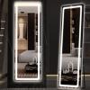 imageHasipu Full Length Mirror with Lights 56quot x 158quot LED Floor Mirror Full Body Dressing Standing Hanging Mounted Mirror for Living Room Bedroom Cloakroom Square BlackBlack