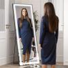 imageHasipu Full Length Mirror with Lights 56quot x 158quot LED Floor Mirror Full Body Dressing Standing Hanging Mounted Mirror for Living Room Bedroom Cloakroom Square WhiteBlack