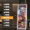 imageHasipu Full Length Mirror with Lights 56quot x 158quot LED Floor Mirror Full Body Dressing Standing Hanging Mounted Mirror for Living Room Bedroom Cloakroom Square WhiteWhite