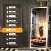 imageHasipu Full Length Mirror with Lights 56quot x 158quot LED Floor Mirror Full Body Dressing Standing Hanging Mounted Mirror for Living Room Bedroom Cloakroom Square WhiteBlack